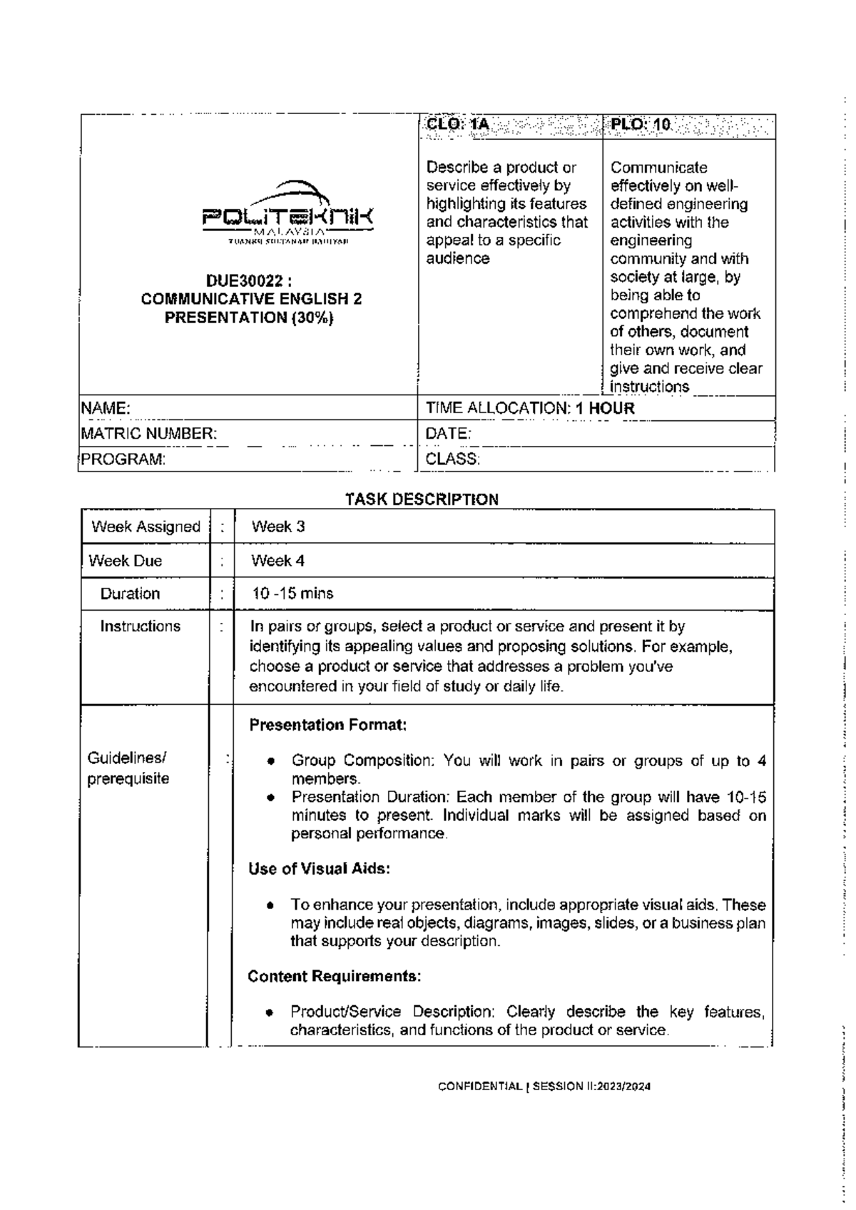 DUE30022 Technical Presentation Instructions for Product/Service Pitch ...