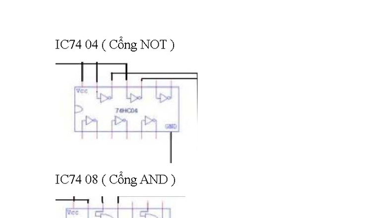 Datasheet - kỹ thuật số - IC74 04 ( Cổng NOT ) IC74 08 ( Cổng AND ...