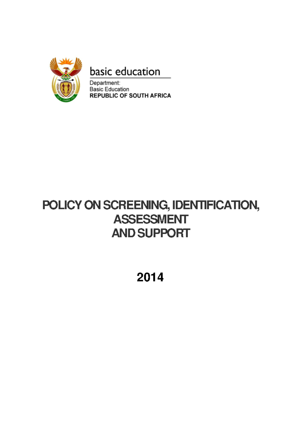 SIAS Policy Document 2014: Screening, Identification, Assessment ...