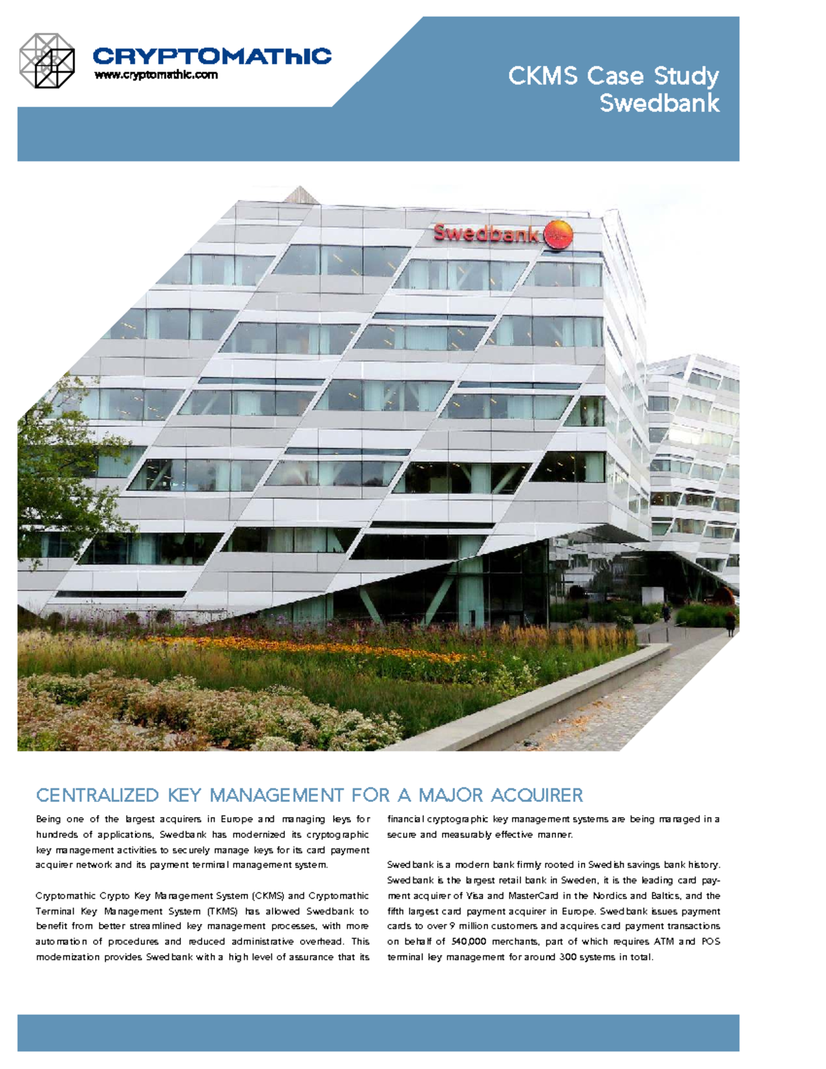 CKMS Case Study: Centralized Key Management at Swedbank - Studocu