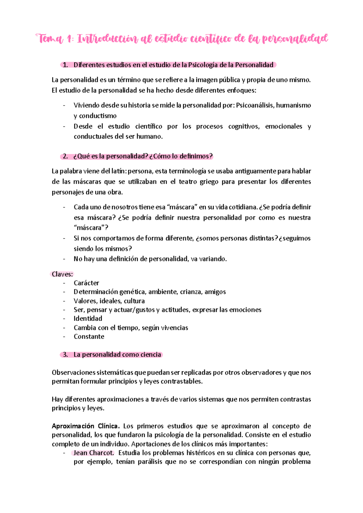 Tema 1 introducción al estudio científico de la personalidad - Tema 1 ...