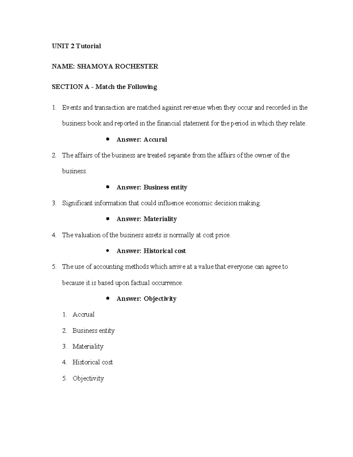 Lesson 2 Tutorial Questions - ACC 101: Accounting Principles - Studocu