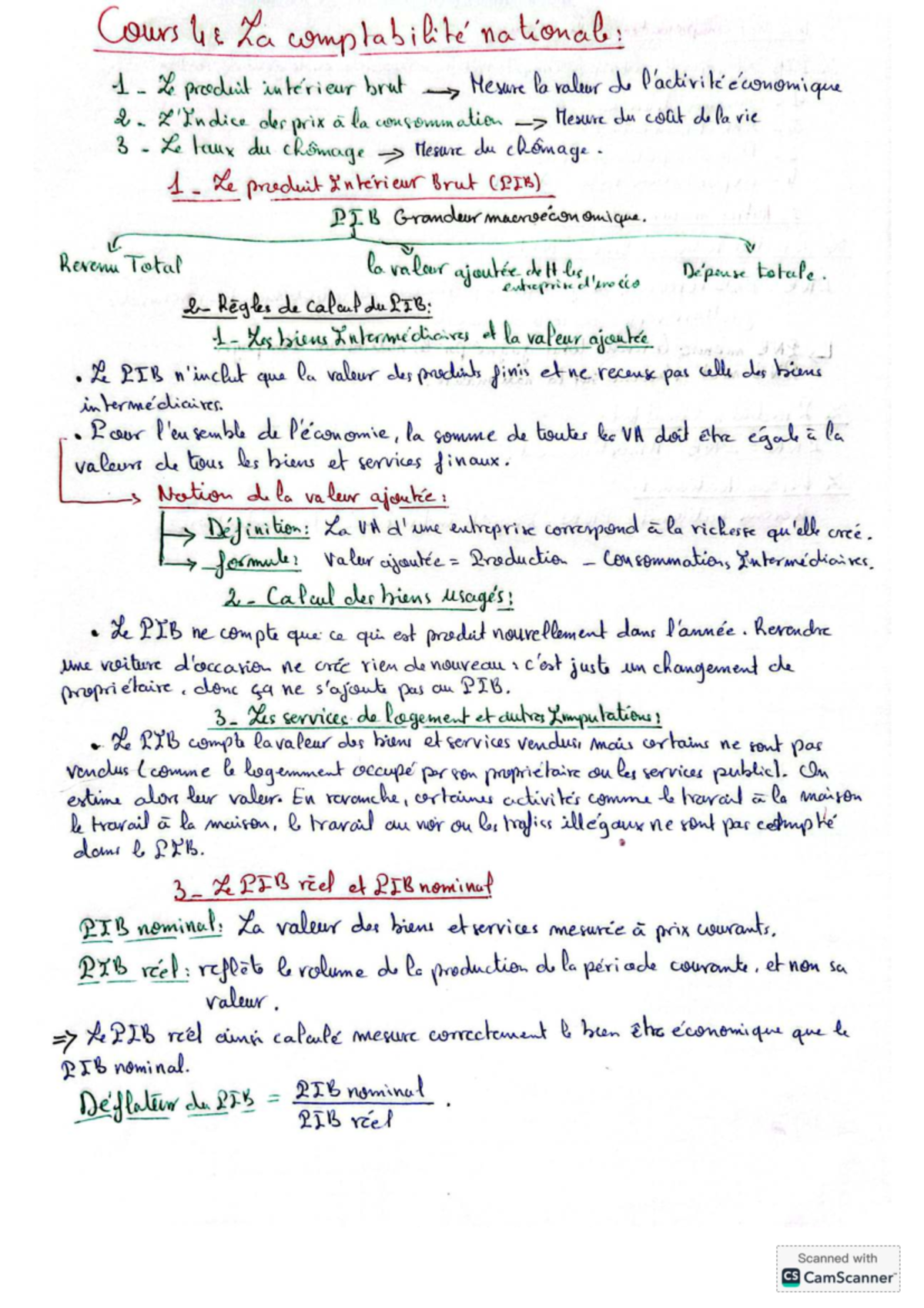 Cours 4 E: La Comptabilité Nationale et le PIB en Macroéconomie - Studocu