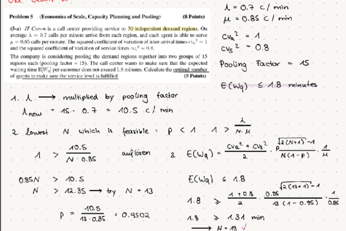 Pool Factor Analysis for Call Center Capacity Planning (Exam) - Studocu