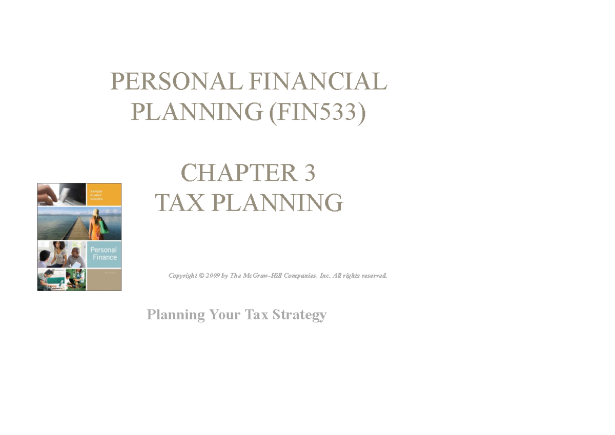 FIN533 CHAPTER 3: Tax Planning Strategies for Personal Finance - Studocu