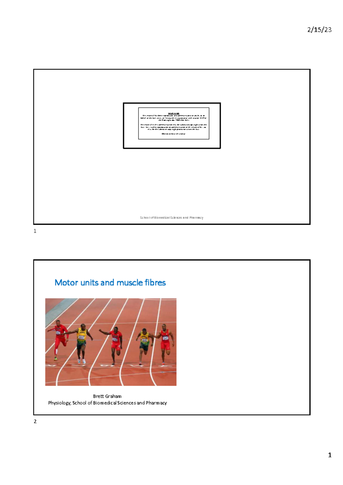 Motor Units & Muscle Fibres: Recruitment & Properties - HUBS2520_L6 ...