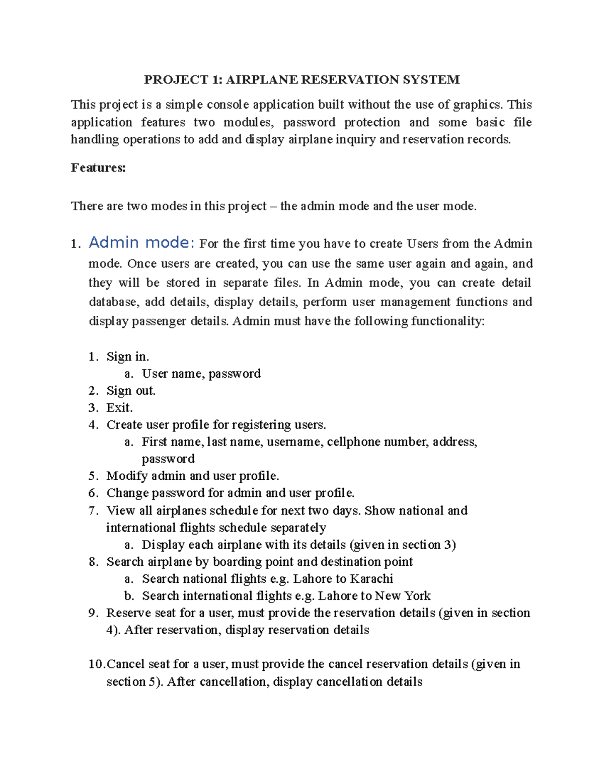 Airplane Reservation System Project Proposal - OOP C++ Implementation ...