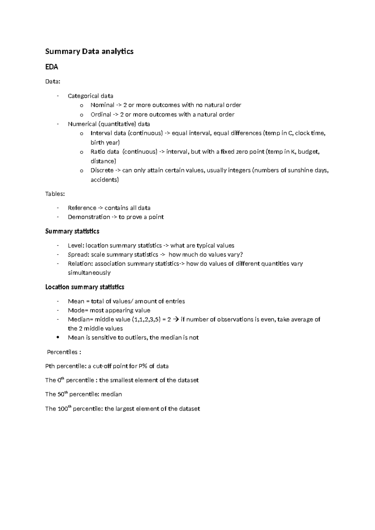 Data Analytics Summary - Key Concepts, Methods & Visualizations ...
