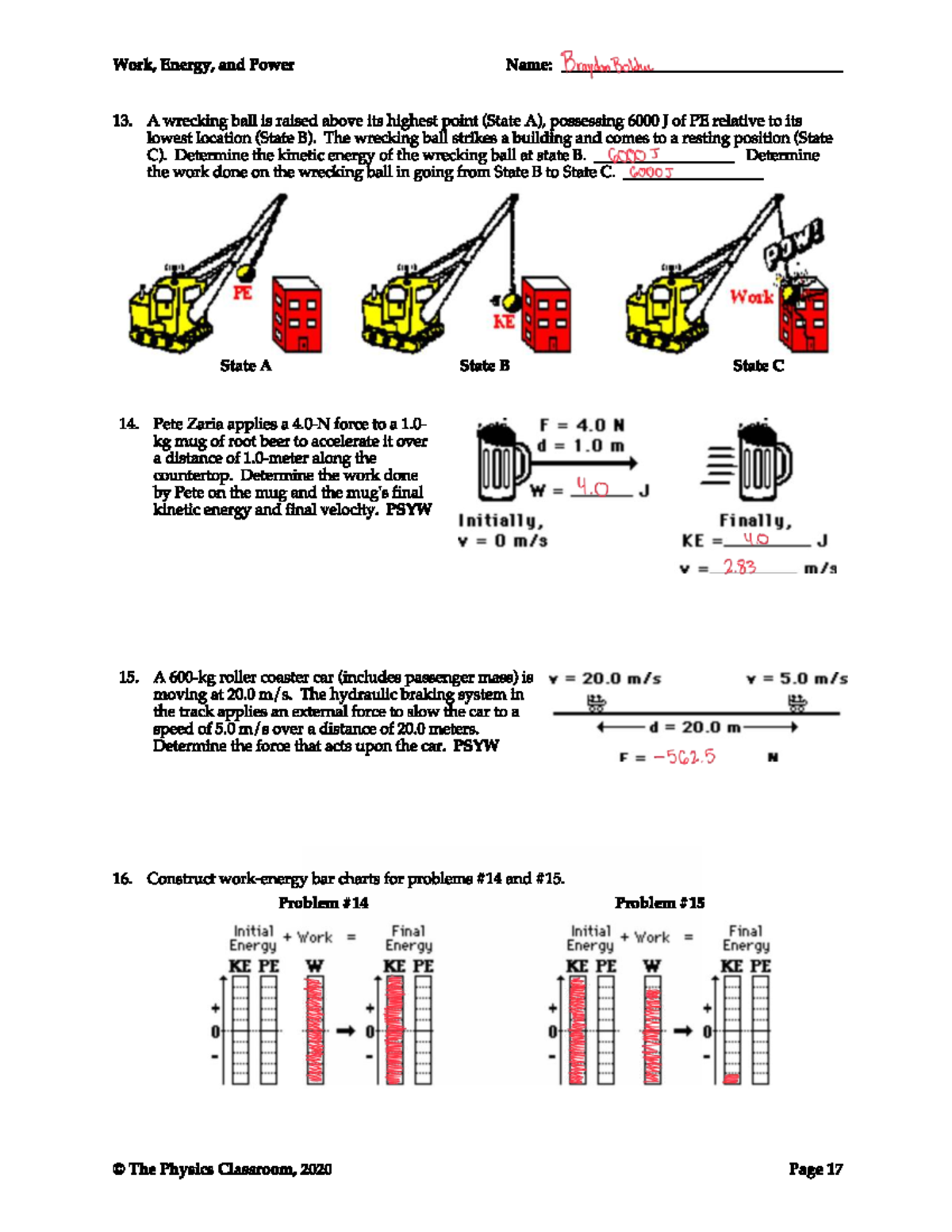 Work, Energy, and Power Practice Problems (PHYS 101) - Studocu