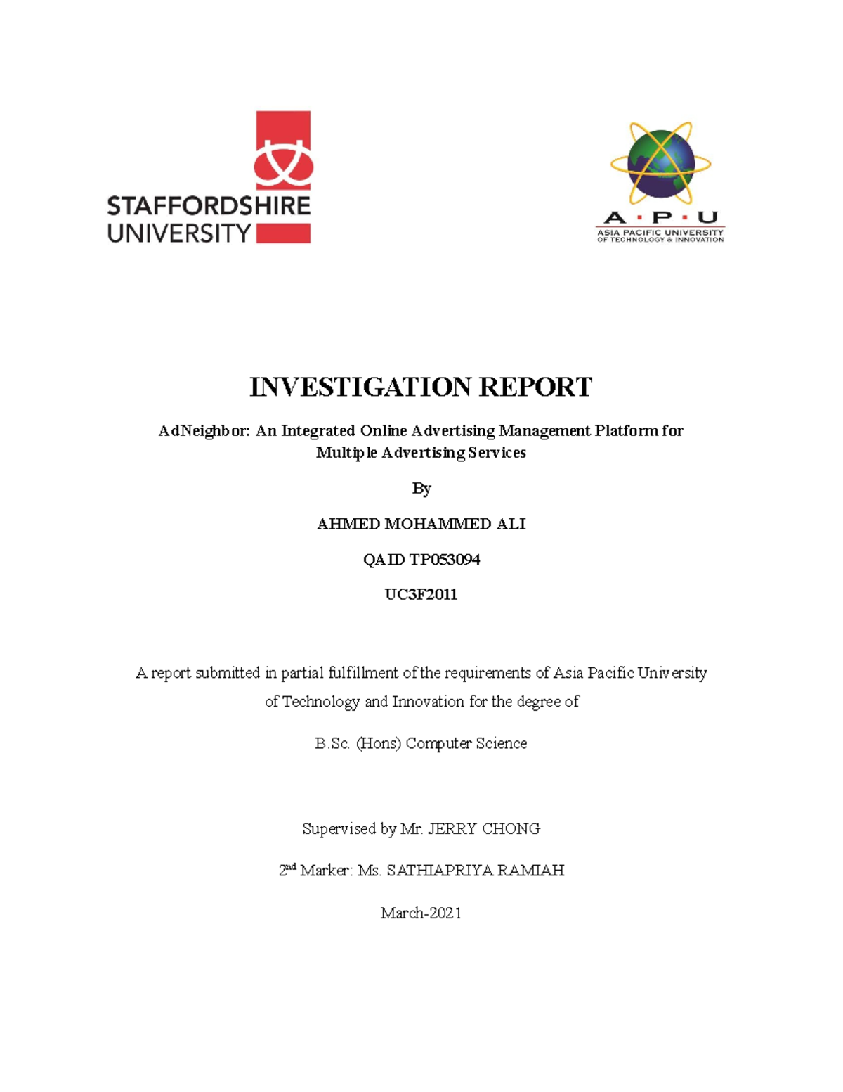 AdNeighbor: Investigation Report on Integrated Online Advertising ...