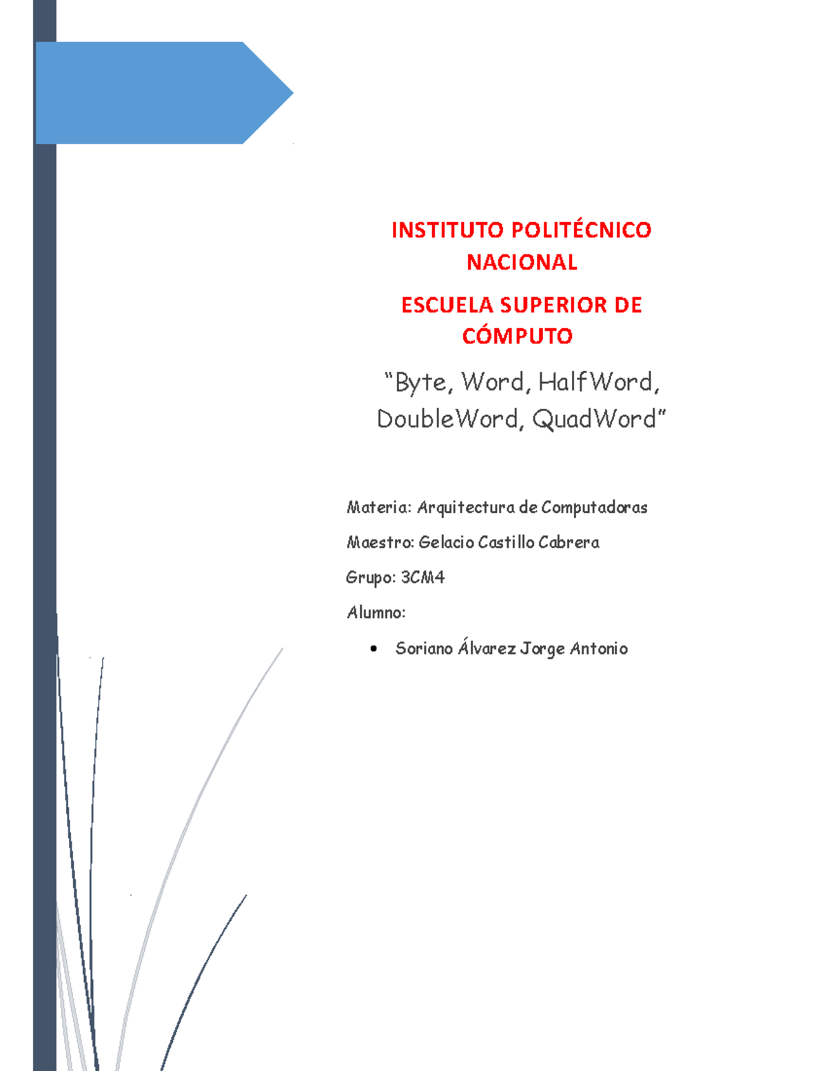 Byte,word,halfword,doubleword,quadword - INSTITUTO NACIONAL ESCUELA ...