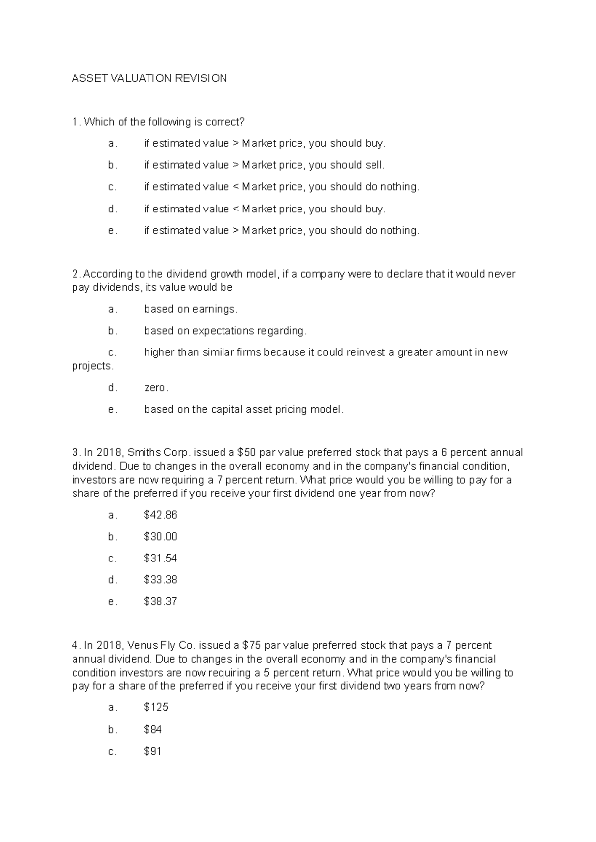 Asset Valuation Revision Notes for May 2026 Exam - Studocu