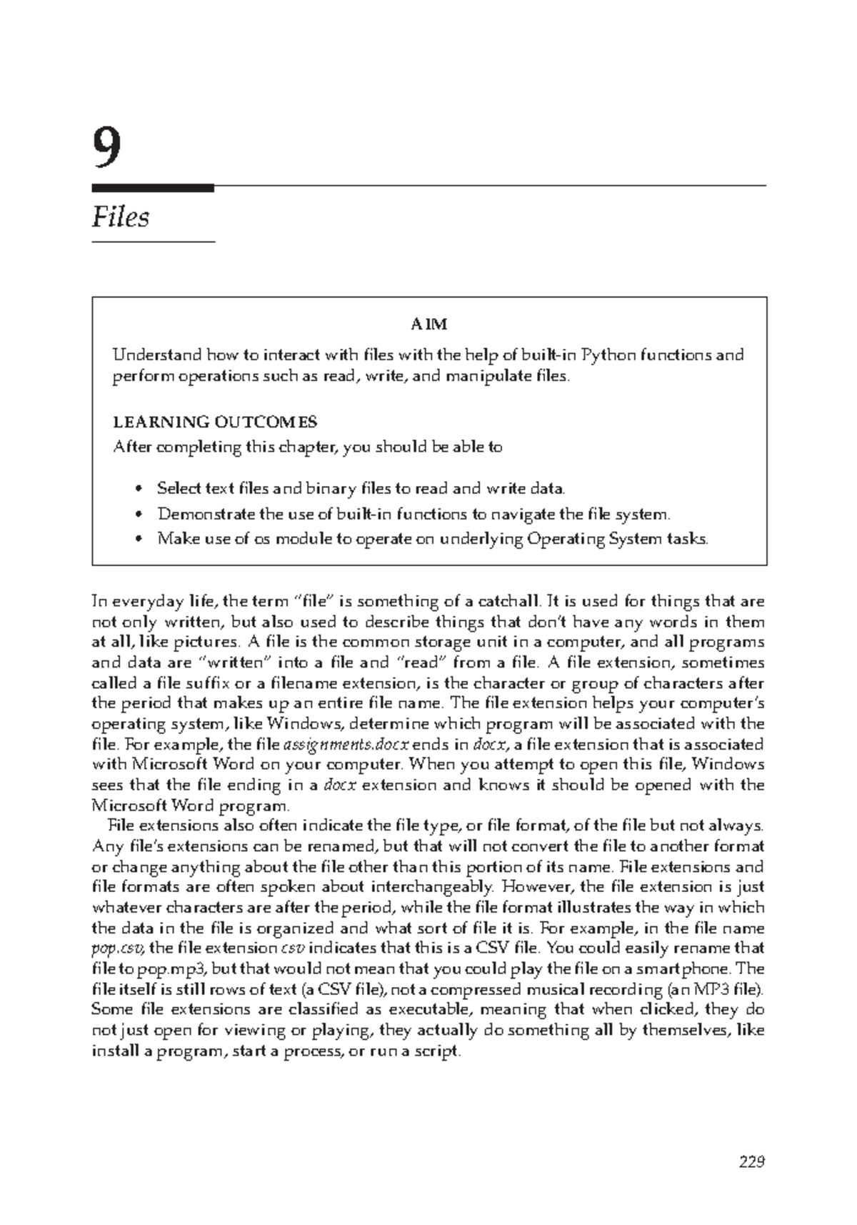 Python Programming - Files (Chapter 9) Notes and Key Concepts - Studocu