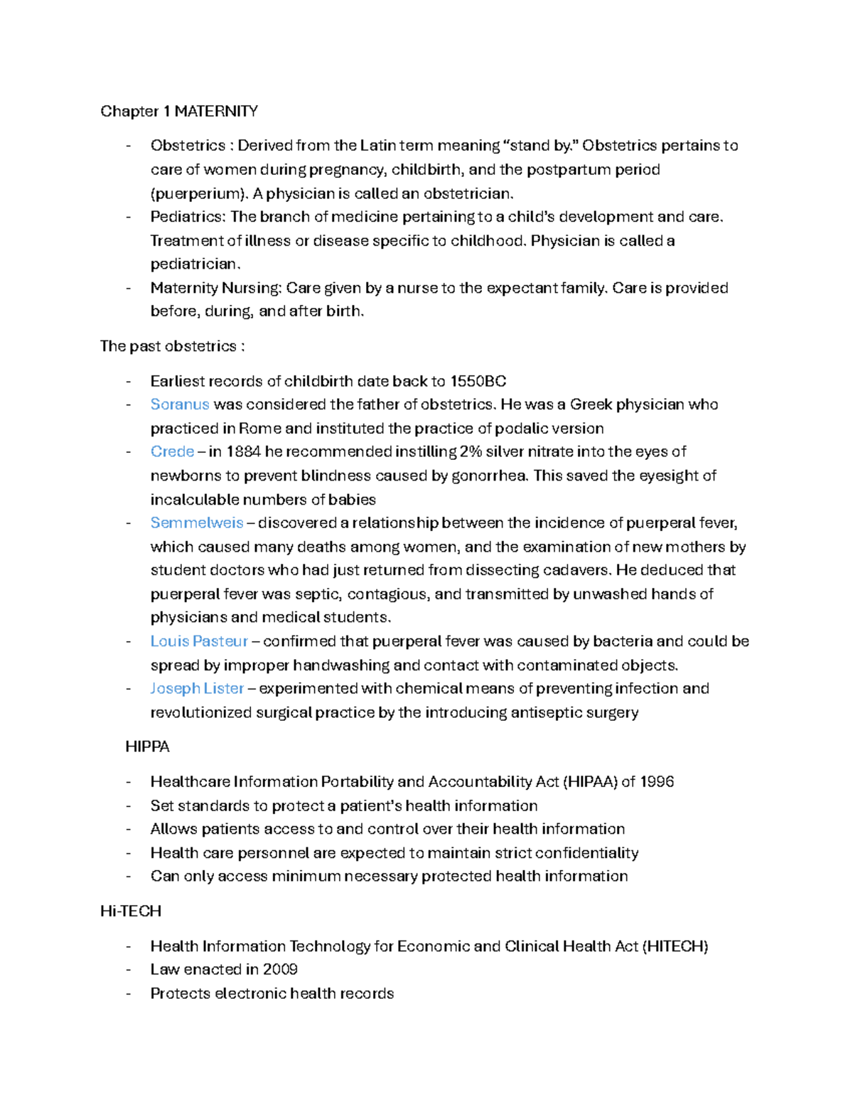 Maternity Nursing Overview: Chapters 1-4 Insights and Key Concepts ...