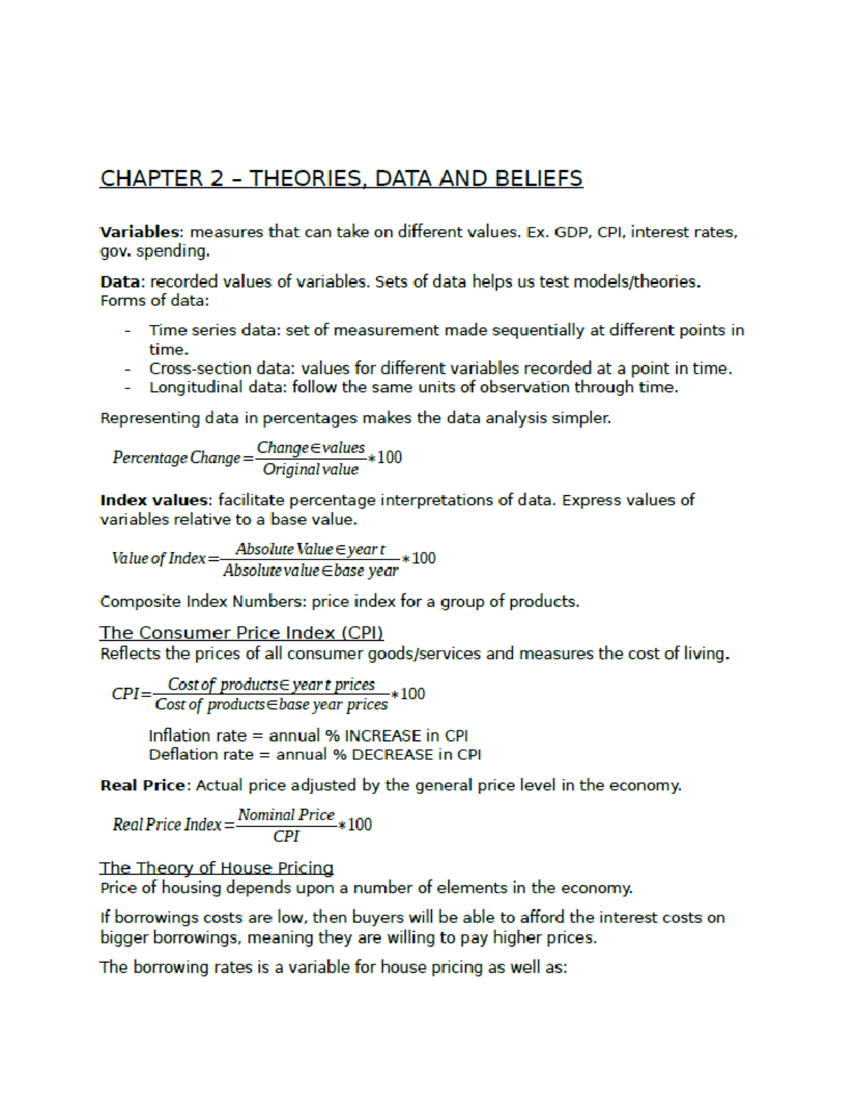 Chapter 2 - Theories, Data, Variables - ECON 201 - Studocu