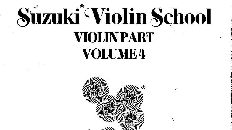 Suzuki Violin School VIOLINPART VOLUME 4: Concerto & Etude Notes - Studocu