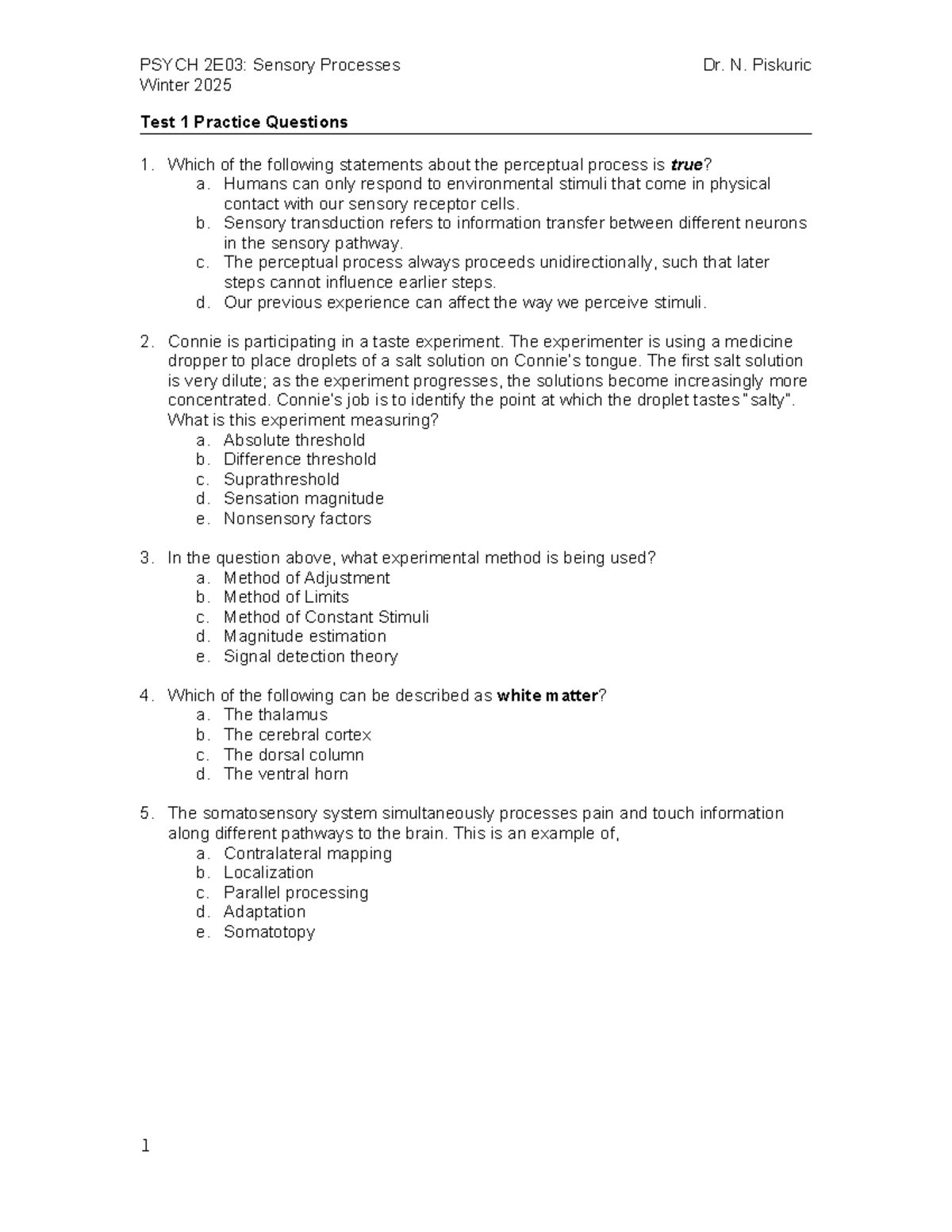 Test 1 practice questions 2025 - Winter 2025 Test 1 Practice Questions ...