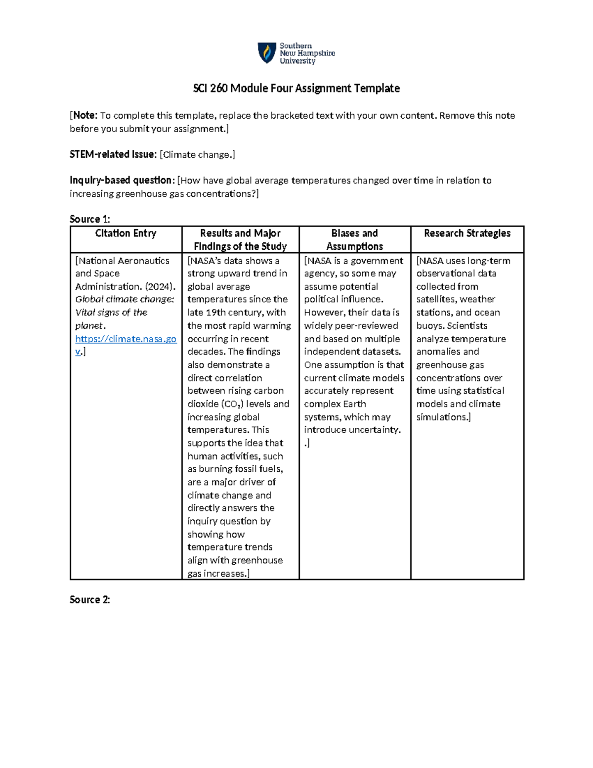 SCI 260 Module Four Assignment: Climate Change and Temperature Trends ...