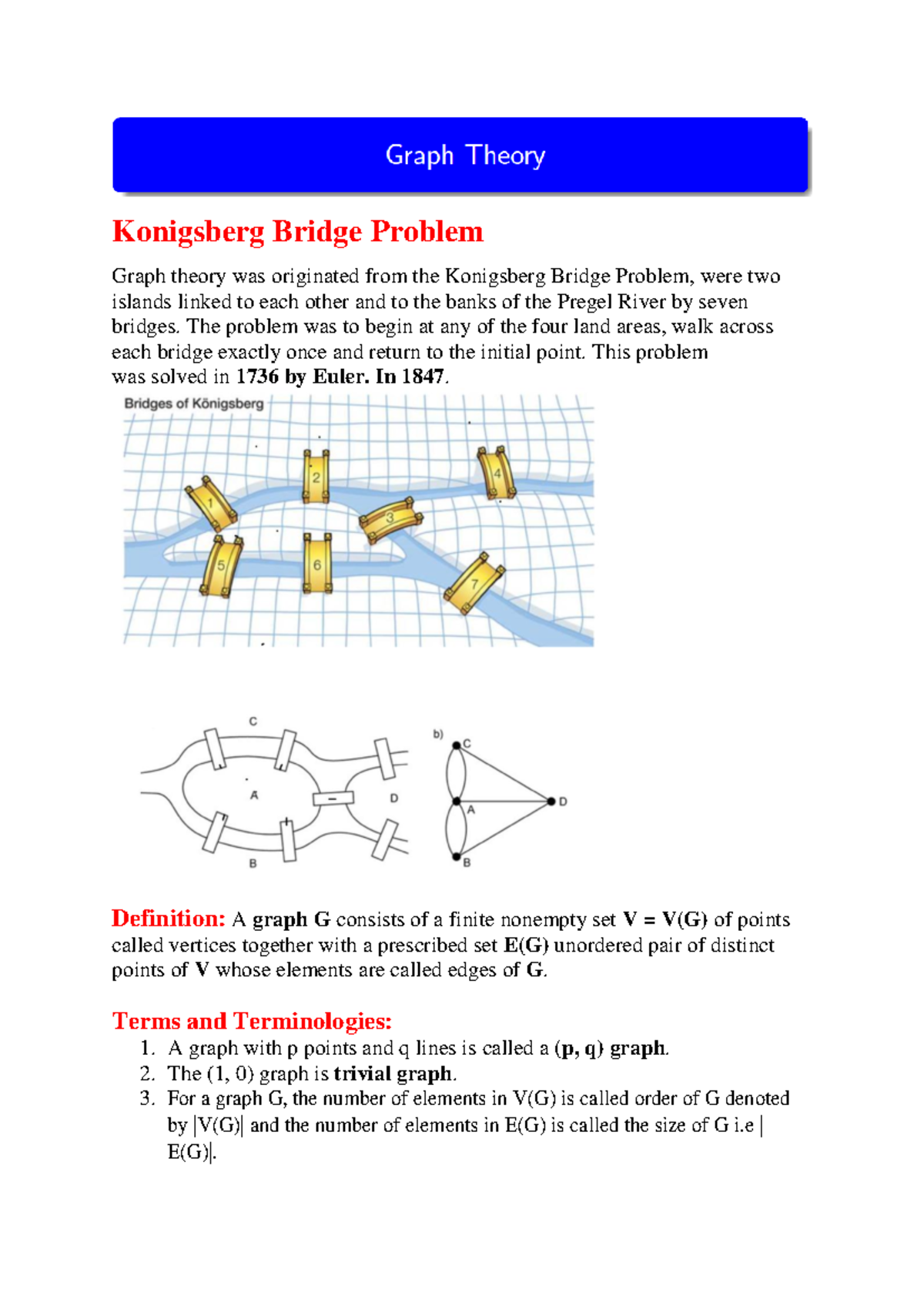 Graph Theory Lecture Notes: Concepts, Theorems, & Applications - Studocu