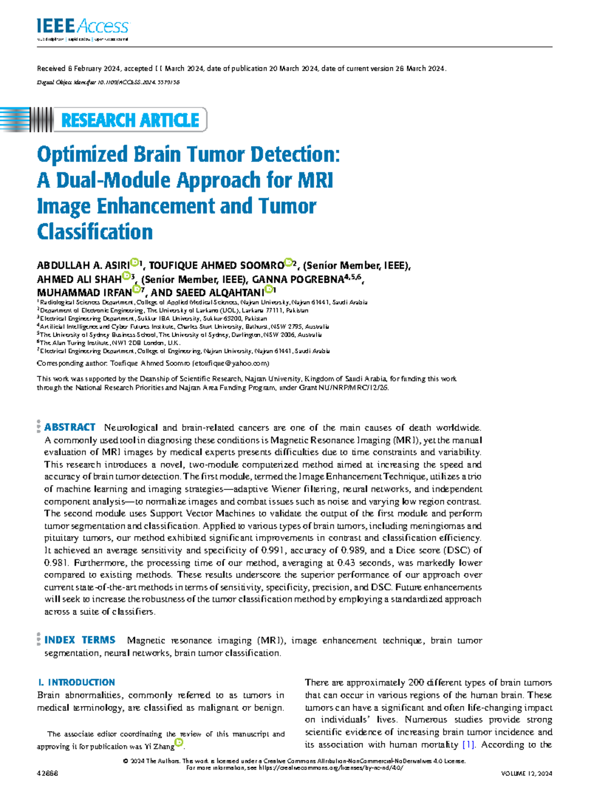 Optimized Brain Tumor Detection: A Dual-Module Approach for MRI ...