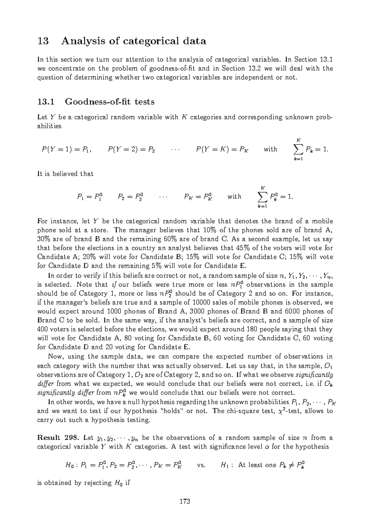 Lecture 24 - 13 Analysis of categorical data In this section we turn ...