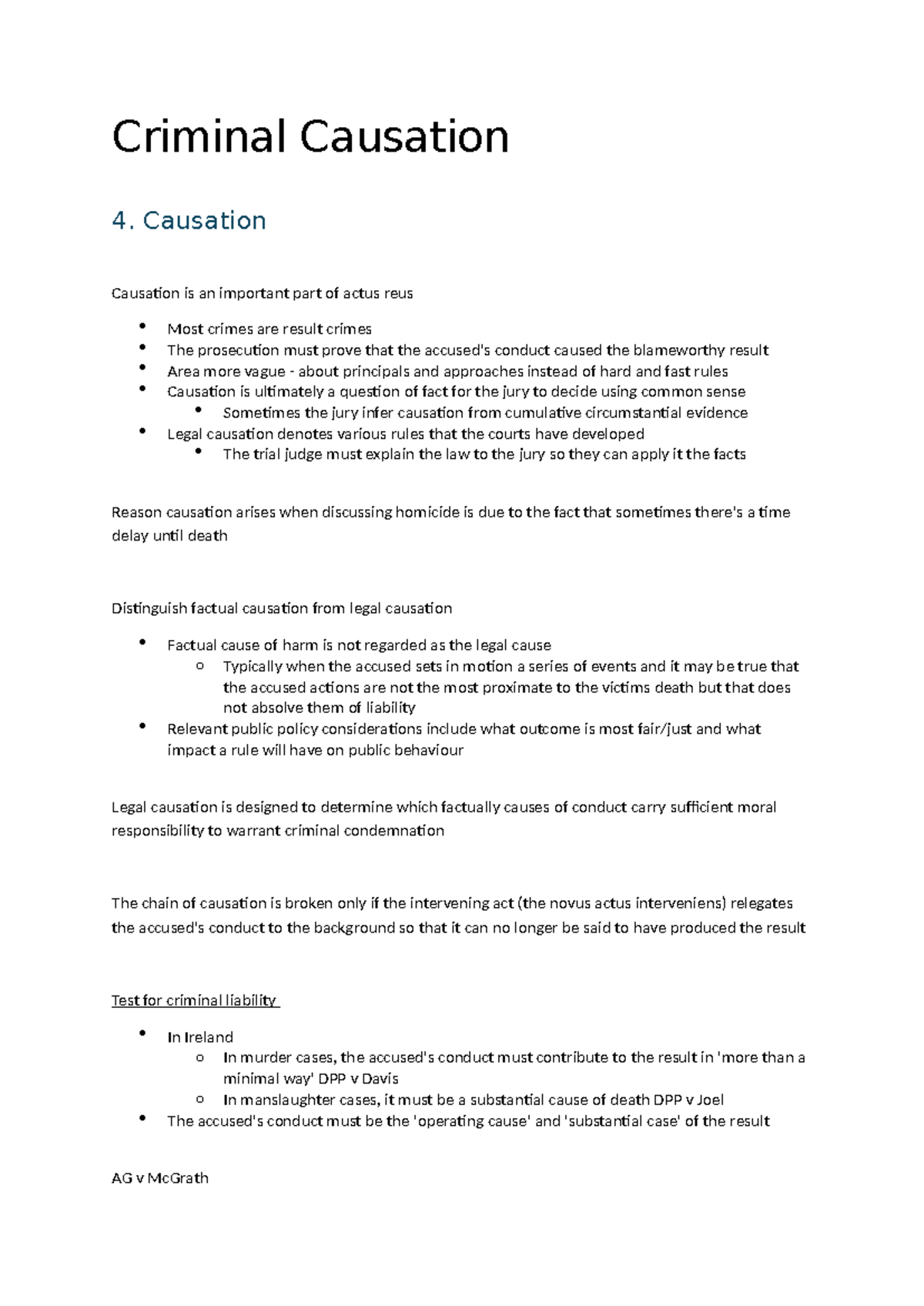 Criminal Causation: Key Concepts and Legal Principles 31 - Studocu