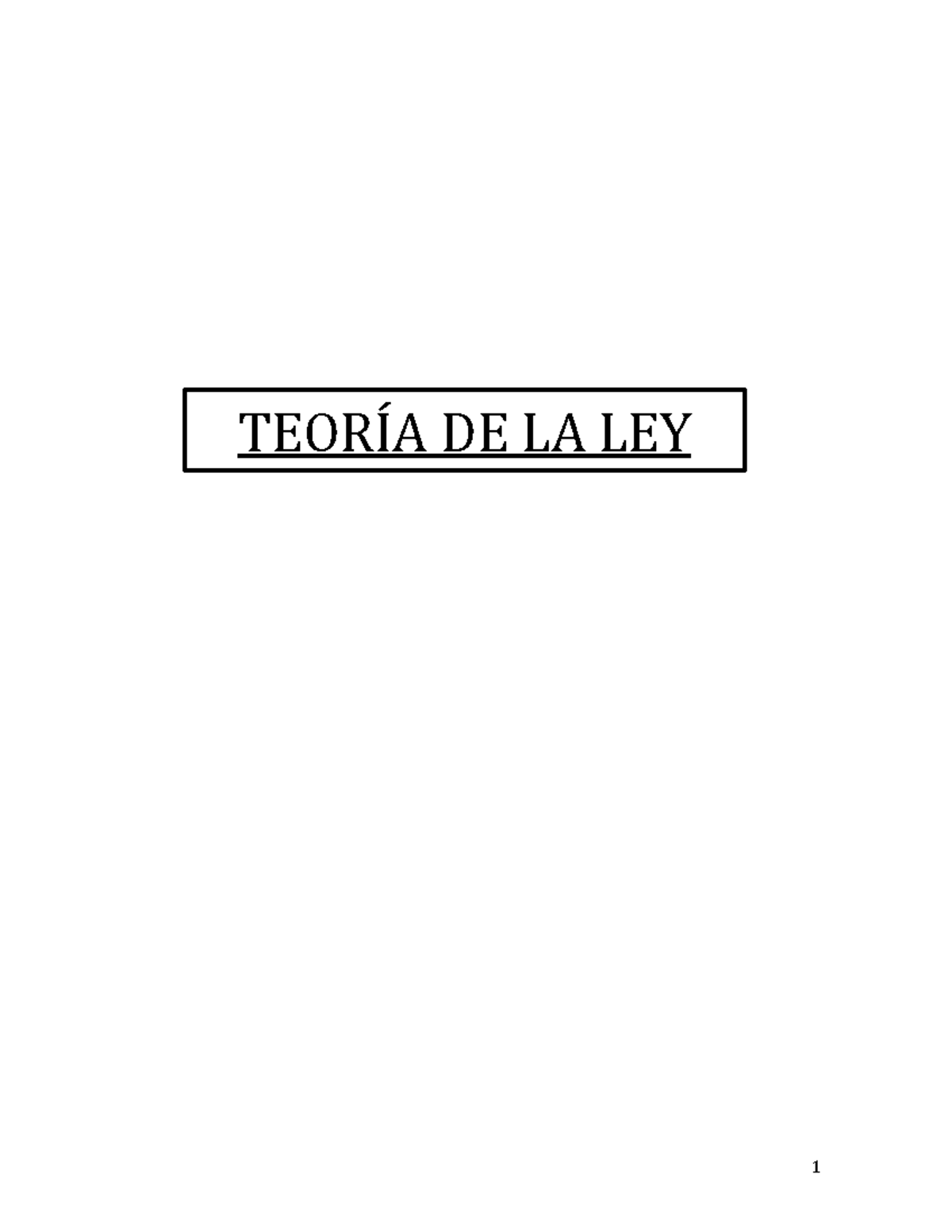 TEORÍA DE LA LEY I: CONCEPTO Y FUNCIONES DEL DERECHO - Studocu