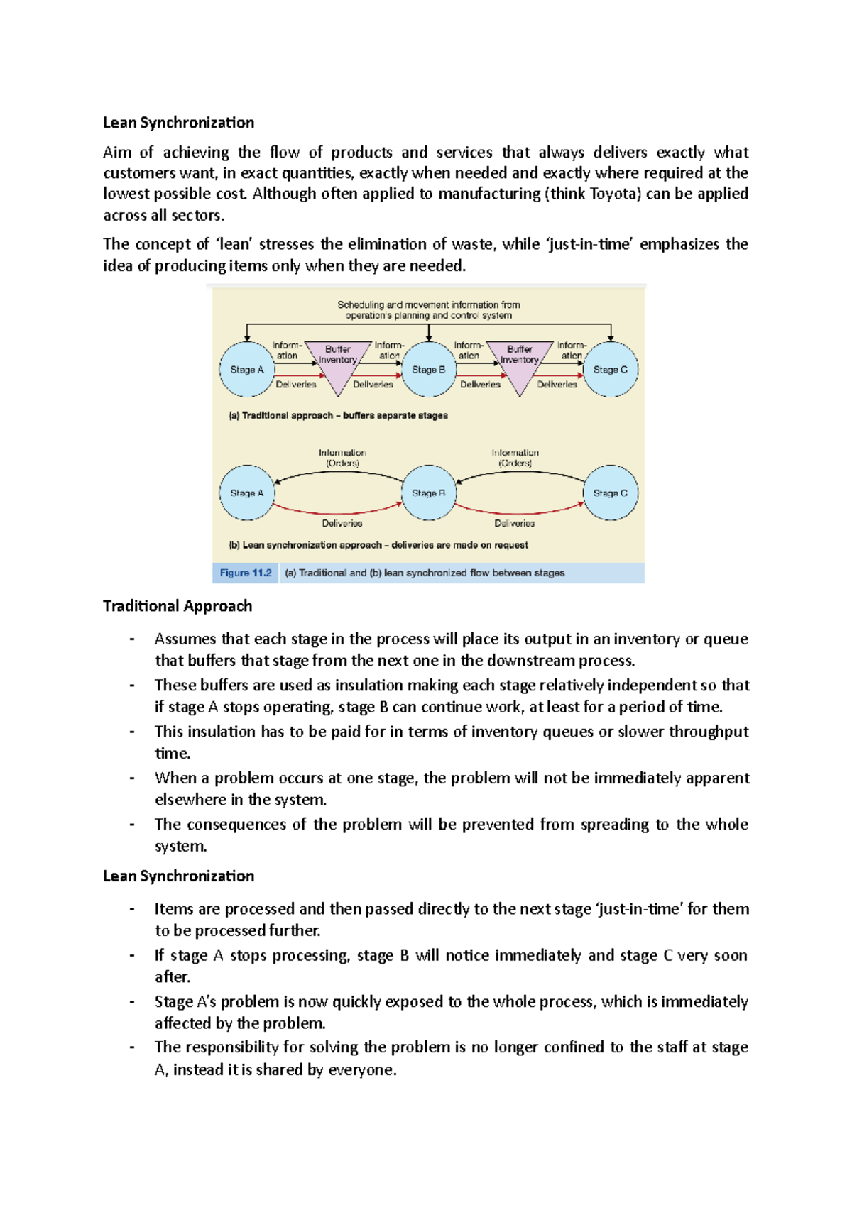 Lean Synchronization: Achieving Flow in Products and Services - Studocu