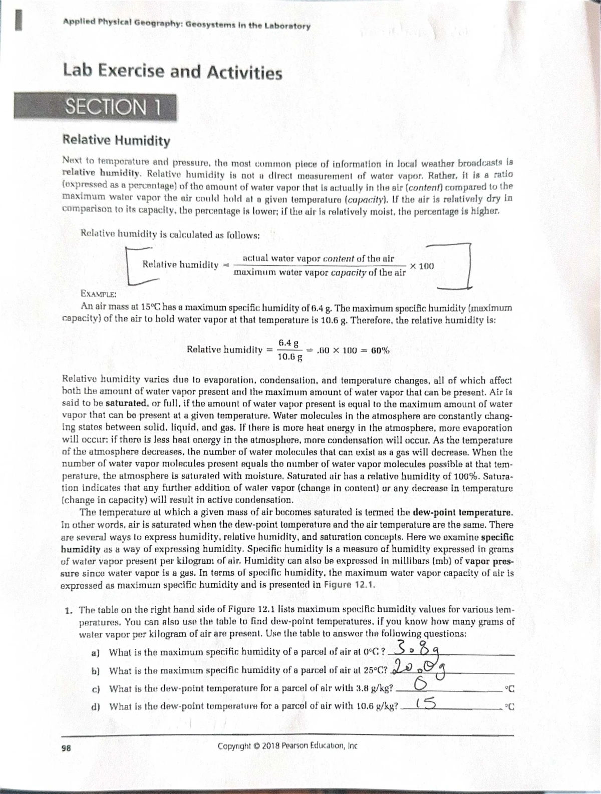 Applied Physical Geography: Geosystems Lab Exercise on Atmospheric ...