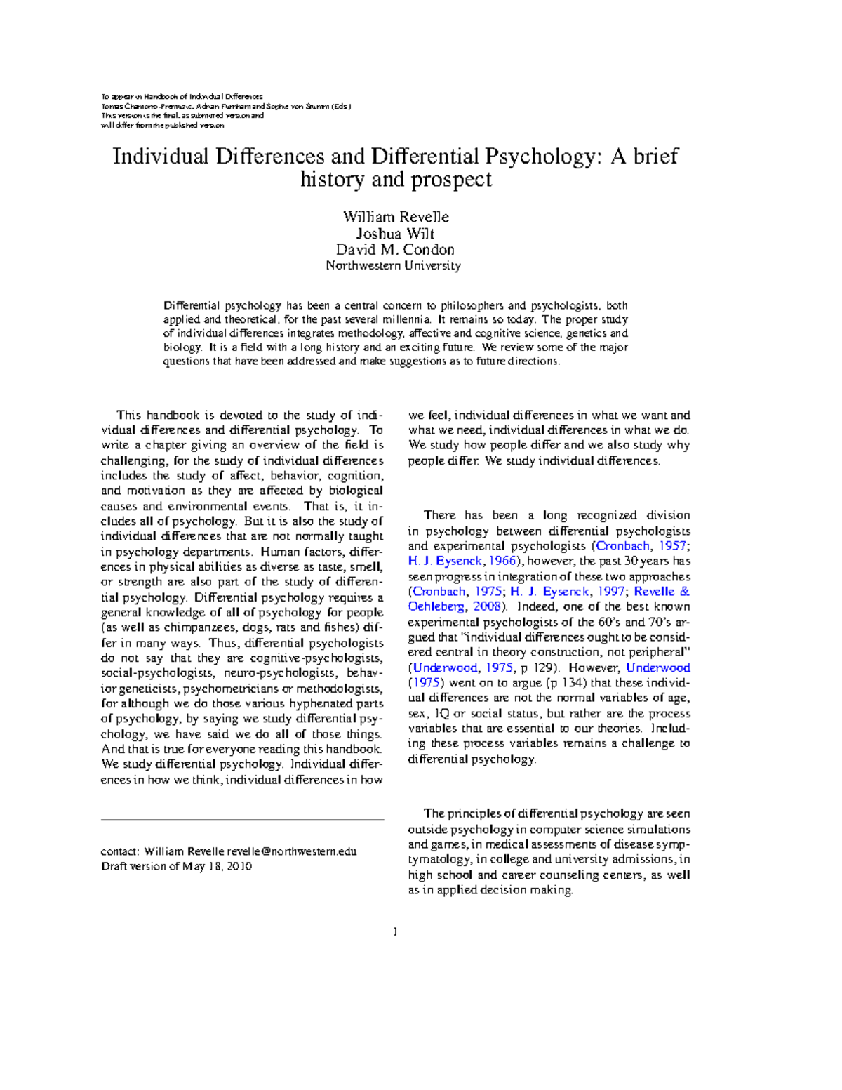 Overview of Individual Differences in Personality and Their Role in ...