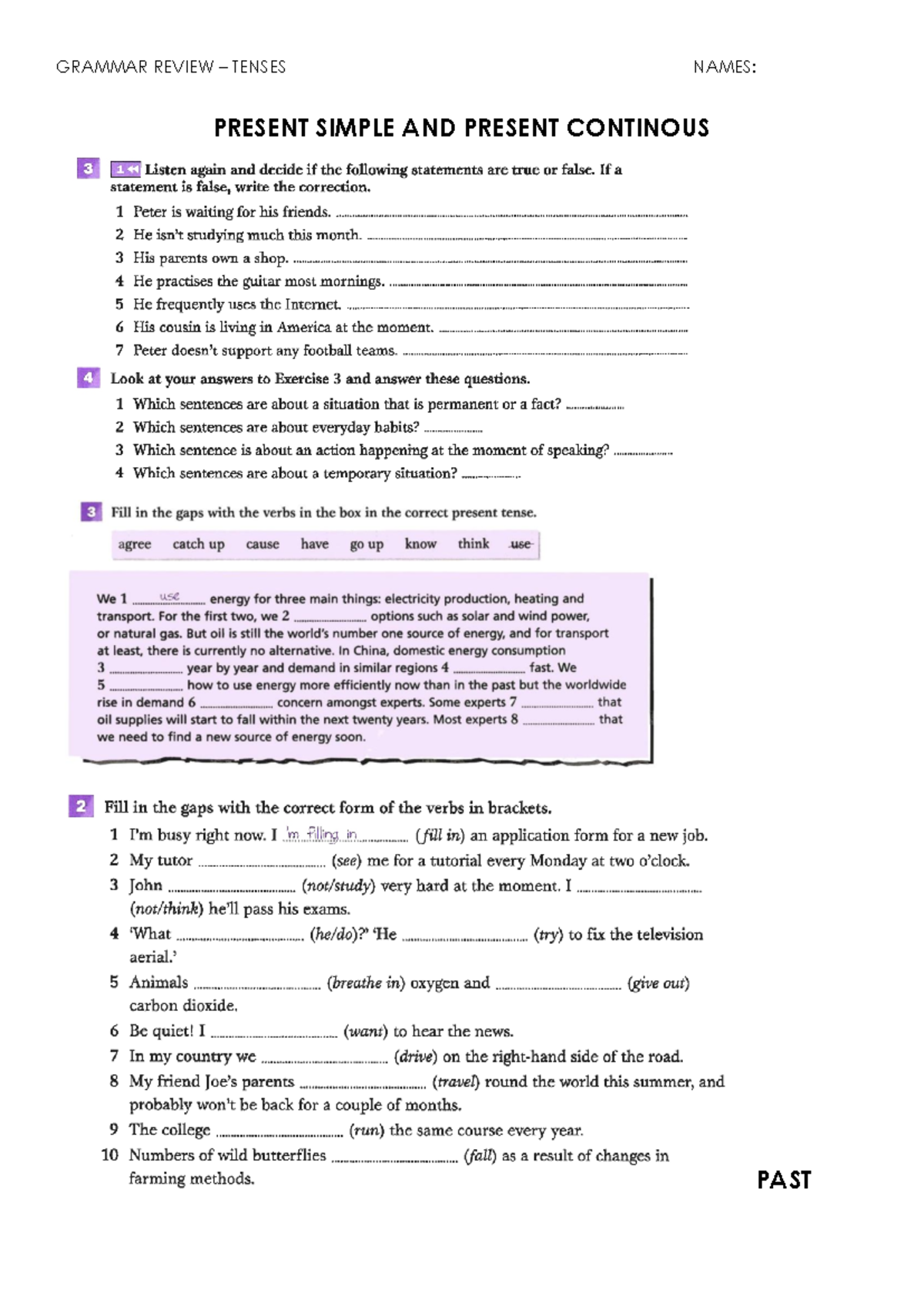 Exam Notes: Present Simple & Present Continuous (ENG 101) - Studocu