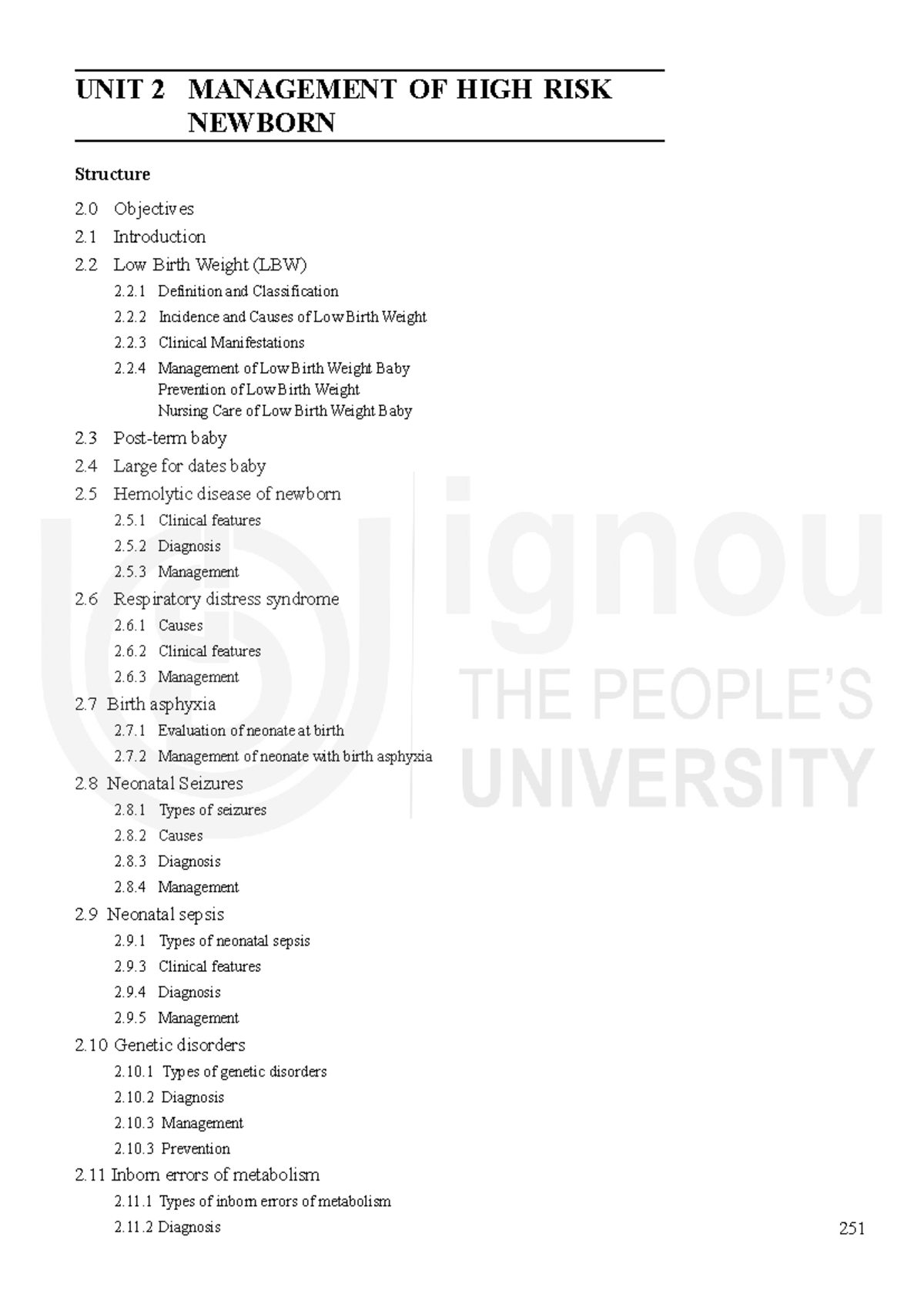 UNIT 2 - MANAGEMENT OF HIGH RISK NEWBORN: Key Concepts and Nursing Care ...