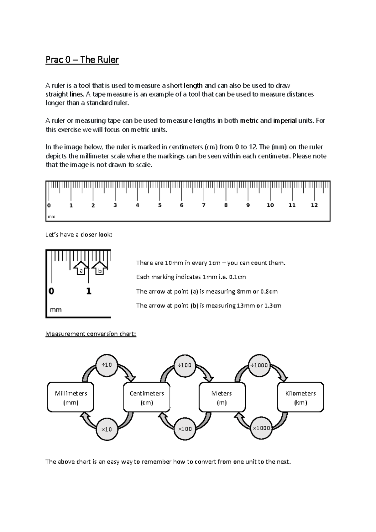 Prac 0 - The Ruler - This is the first practical for the year - Prac 0 ...