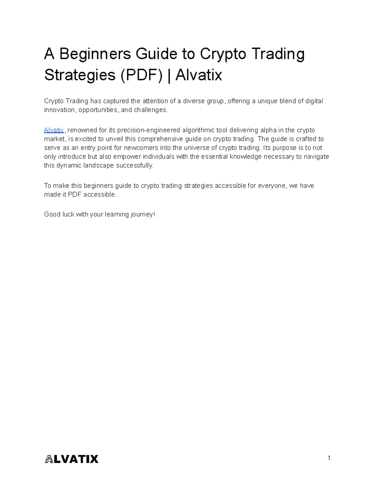 Crypto Trading Strategies for Beginners: A Comprehensive Guide (PDF) -  Studocu