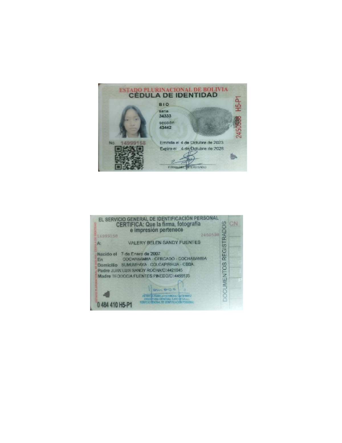 Álgebra: Identificación Personal y Certificación en Bolivia - Studocu
