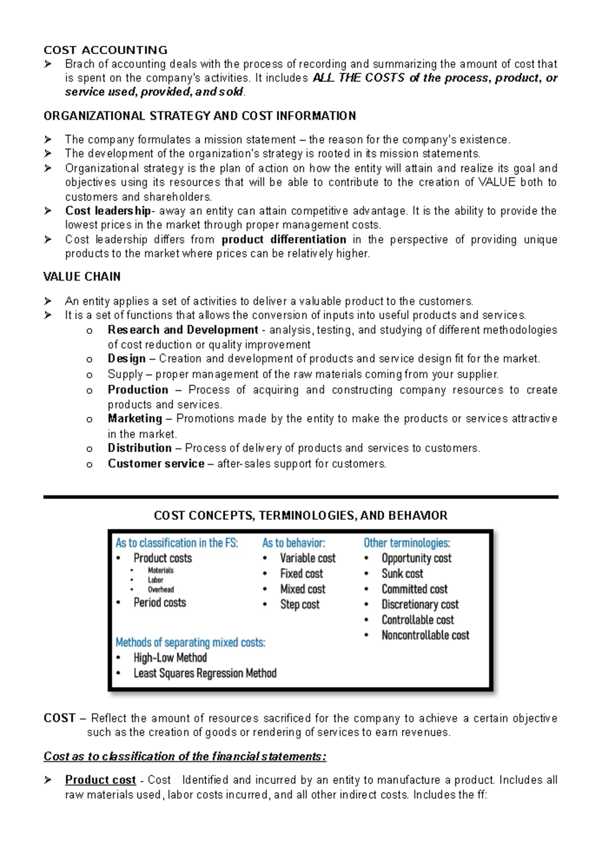 COST 101 - Final Exam Reviewer on Accounting Principles and Concepts ...