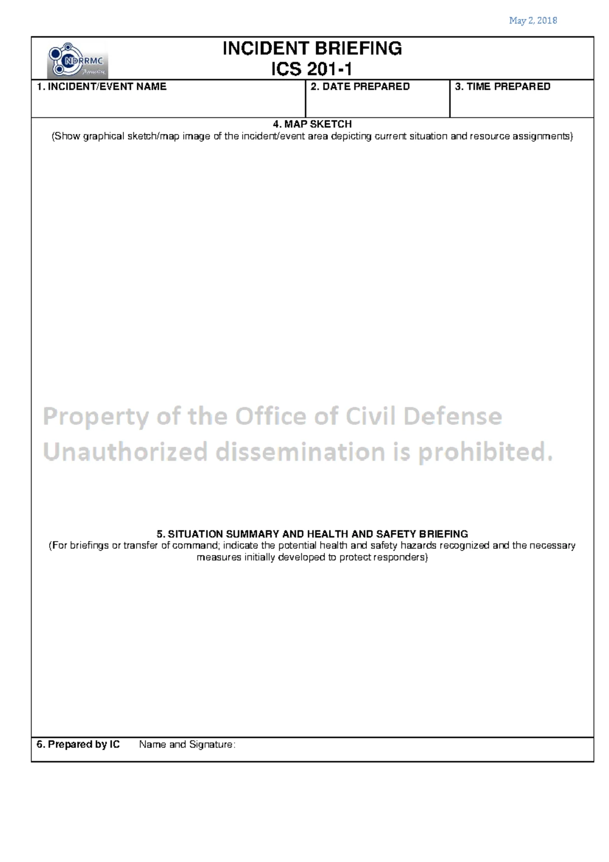 BICS - ICS 202 - Incident Objectives Form (April 29, 2018) - Studocu