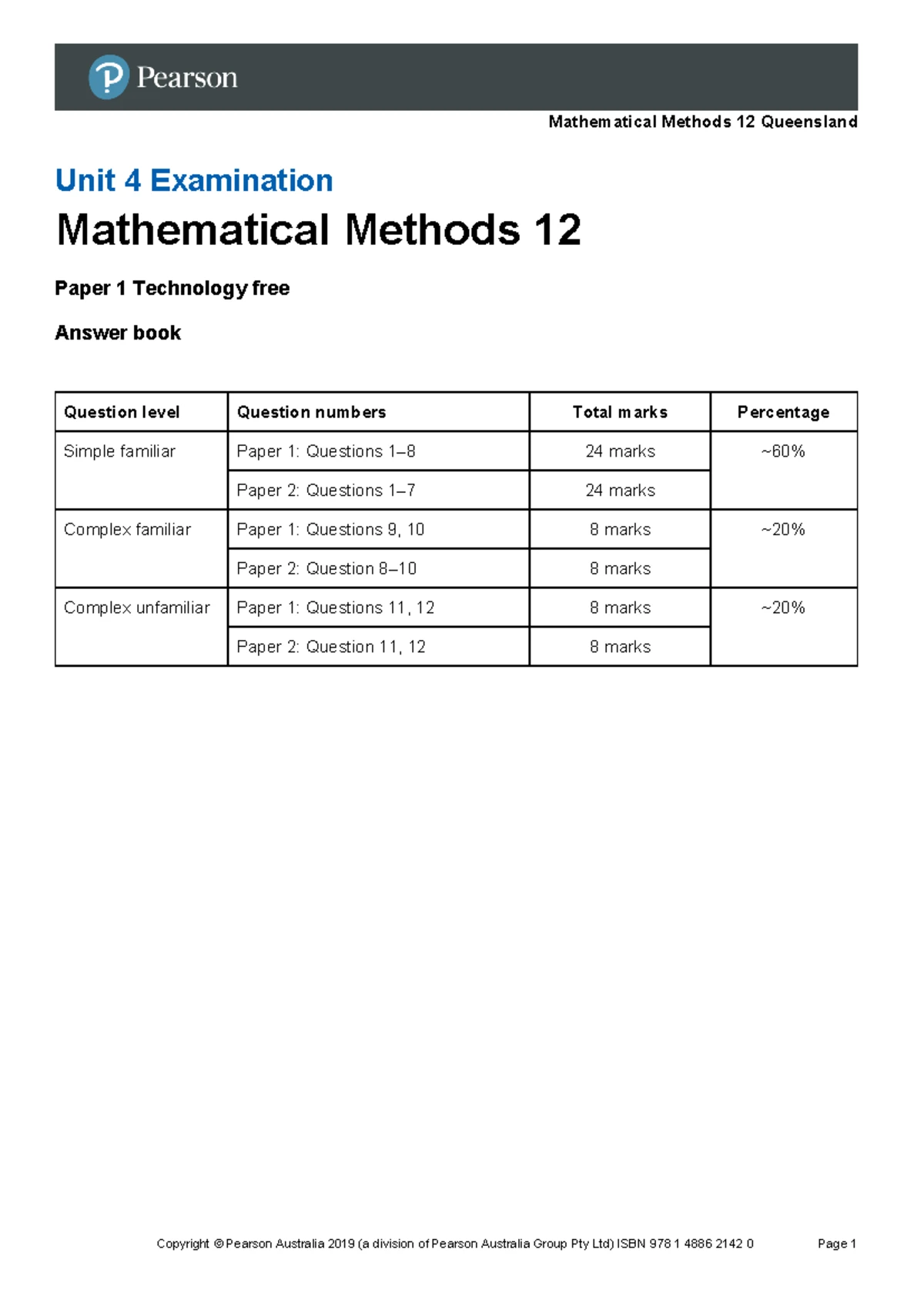 Unit 4 Maths Methods Revision Sheet: Key Concepts & Problems - Studocu