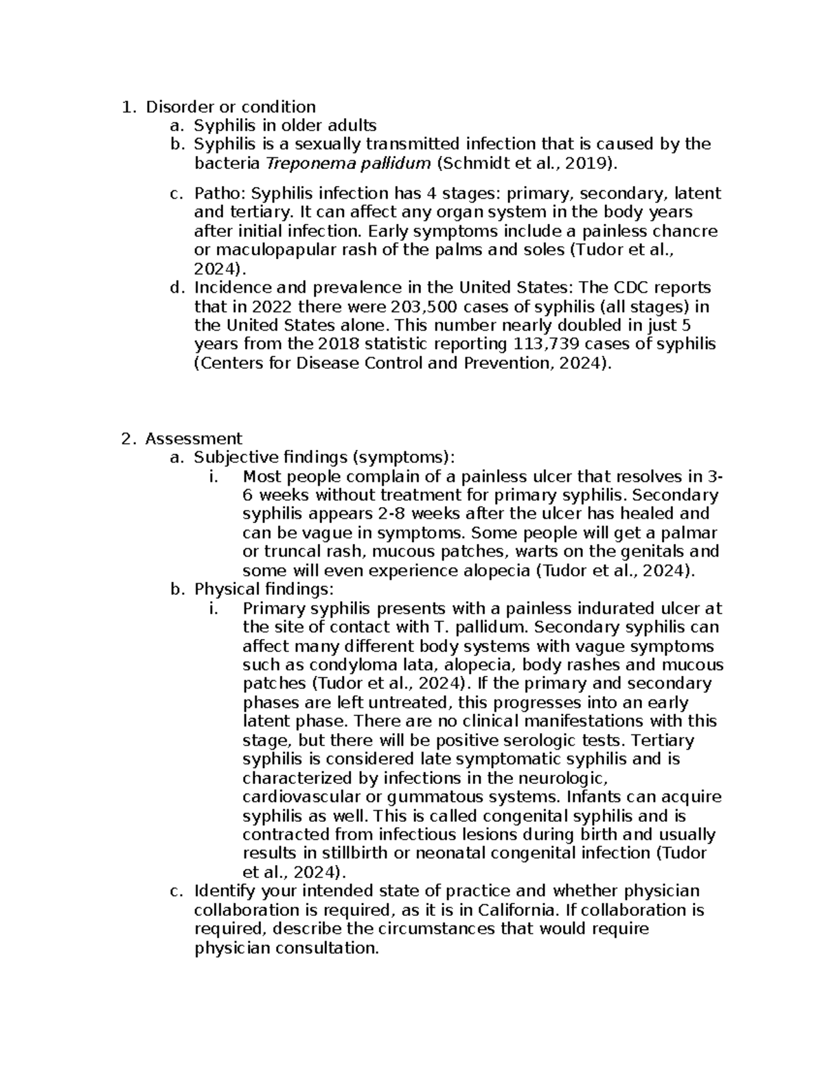 Syphilis - Standardized Procedure Worksheet for Clinical Practice - Studocu