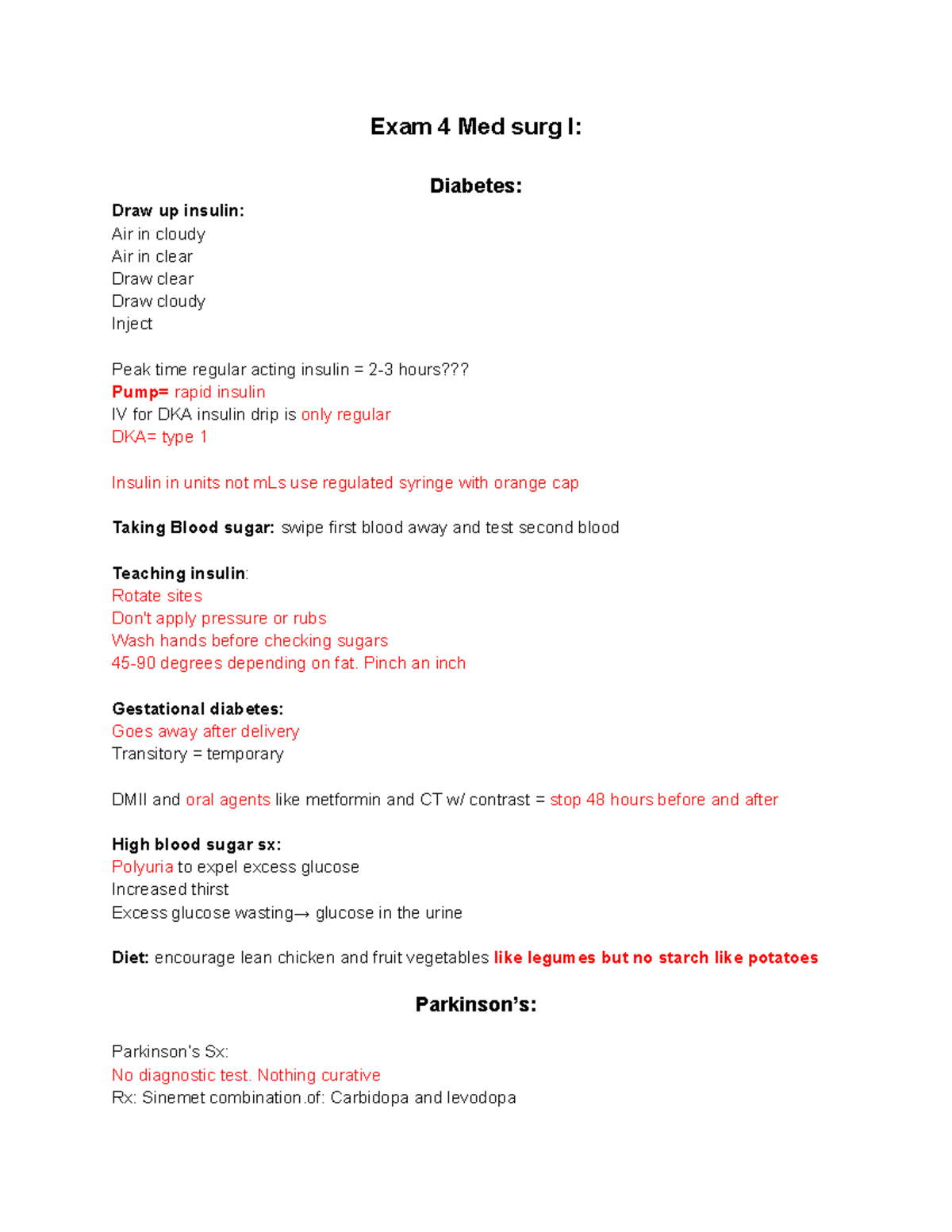 Exam 4 Med Surg I study guide to ace the this test - Exam 4 Med surg I ...