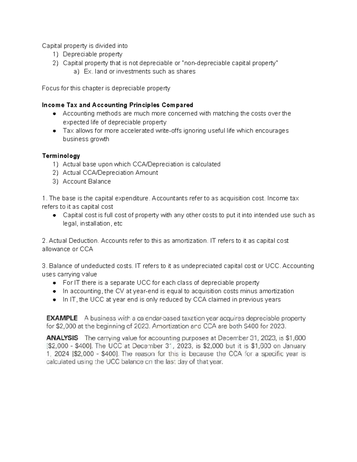 Chapter 5 - Capital Cost Allowance (CCA) and Depreciable Property - Studocu