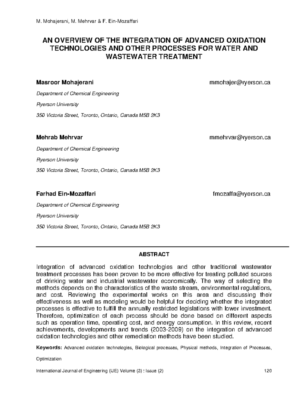 An Overview of the Integration of Advanced Oxidati - AN OVERVIEW OF THE ...