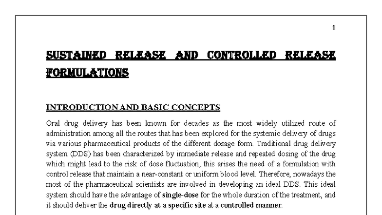 SR-CR Formulations: Key Concepts and Applications in Drug Delivery ...