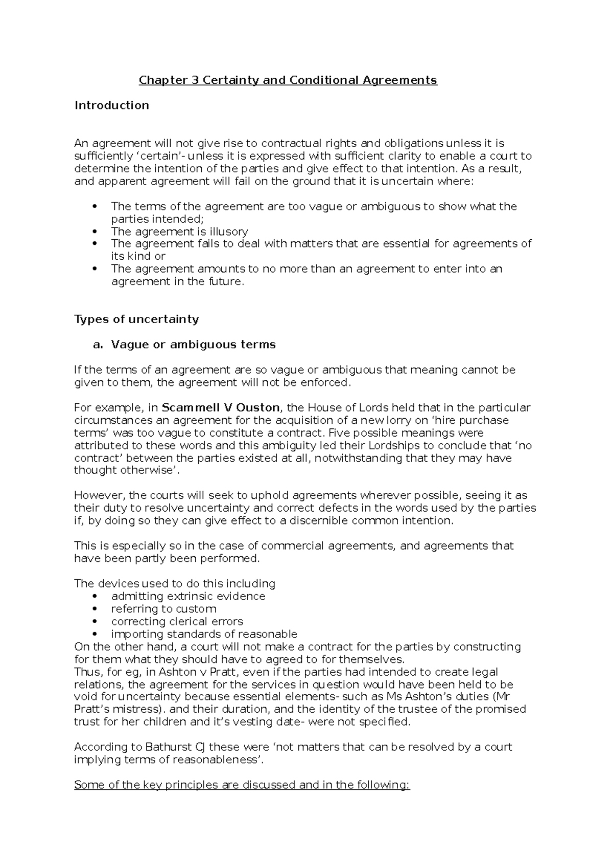 Chapter 3 notes from textbook - Chapter 3 Certainty and Conditional ...