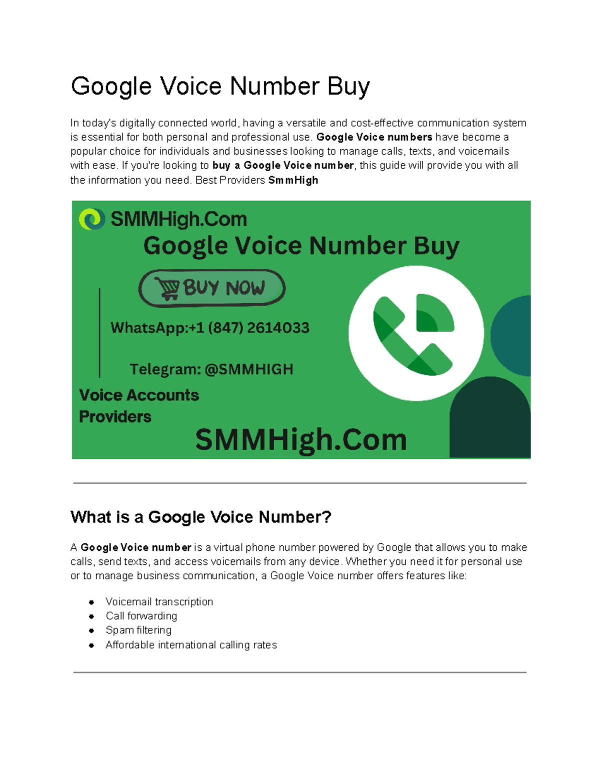 Google Voice Number Buy - Google Voice numbers have become a popular ...