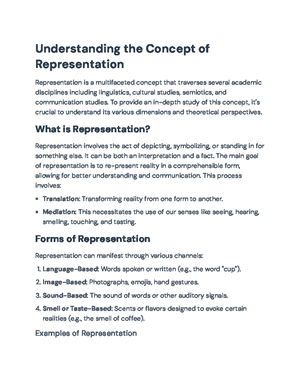 Understanding Representation: Theories and Practical Applications ...