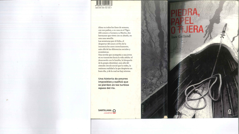 Piedra Papel O Tijera: Novela Juvenil de Inés Garland - Studocu