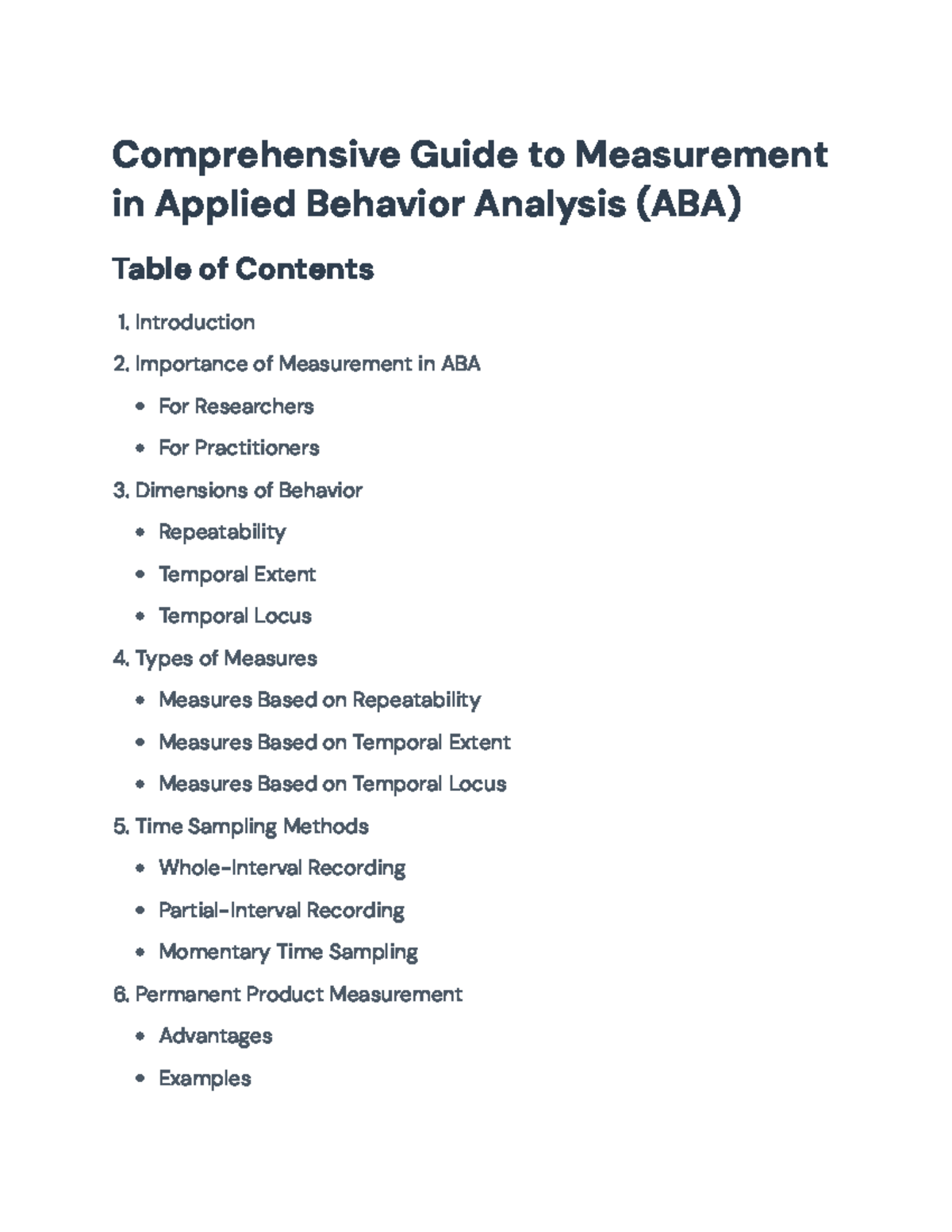 ABA Measurement Techniques: A Comprehensive Guide - Studocu