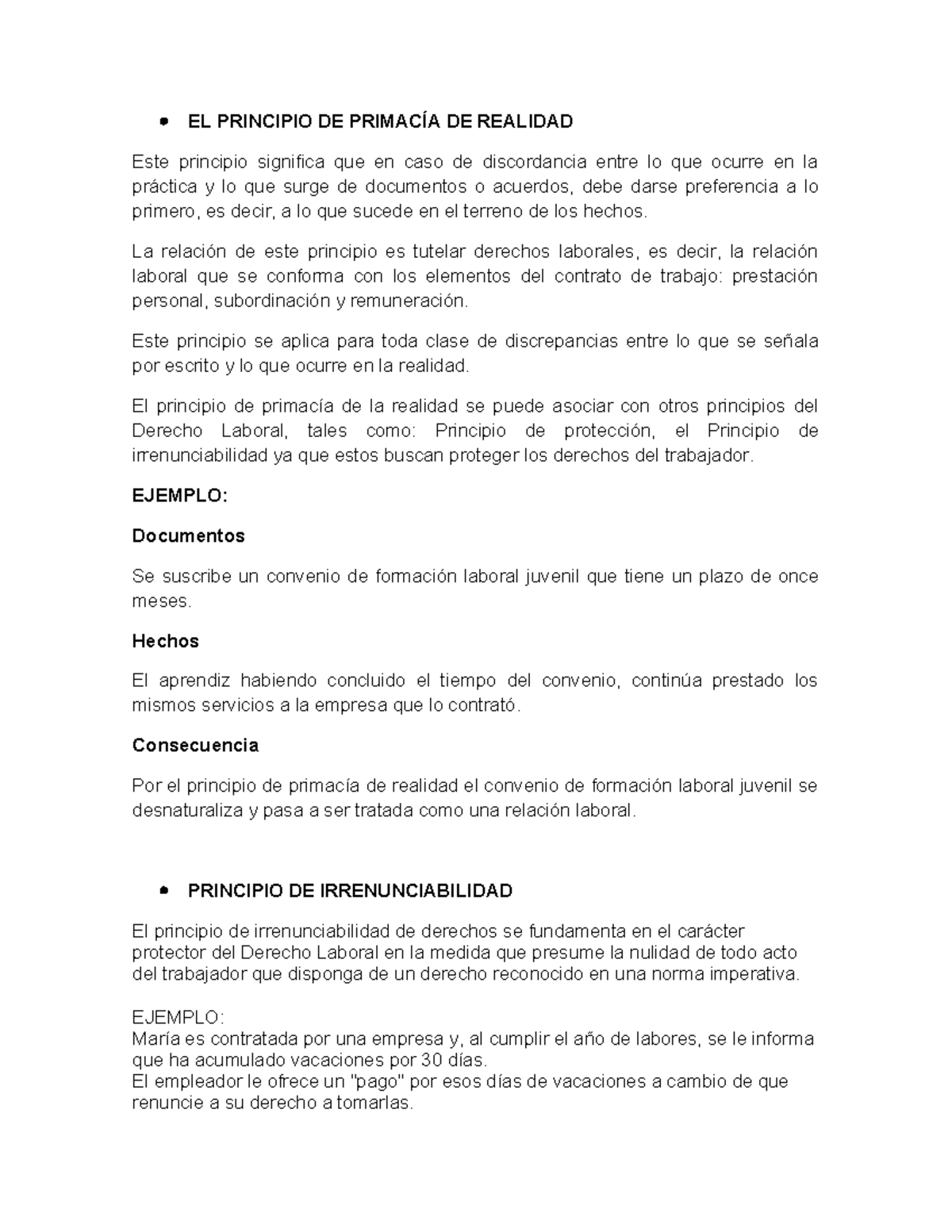 El Principio de primacía - EL PRINCIPIO DE PRIMACÍA DE REALIDAD Este ...