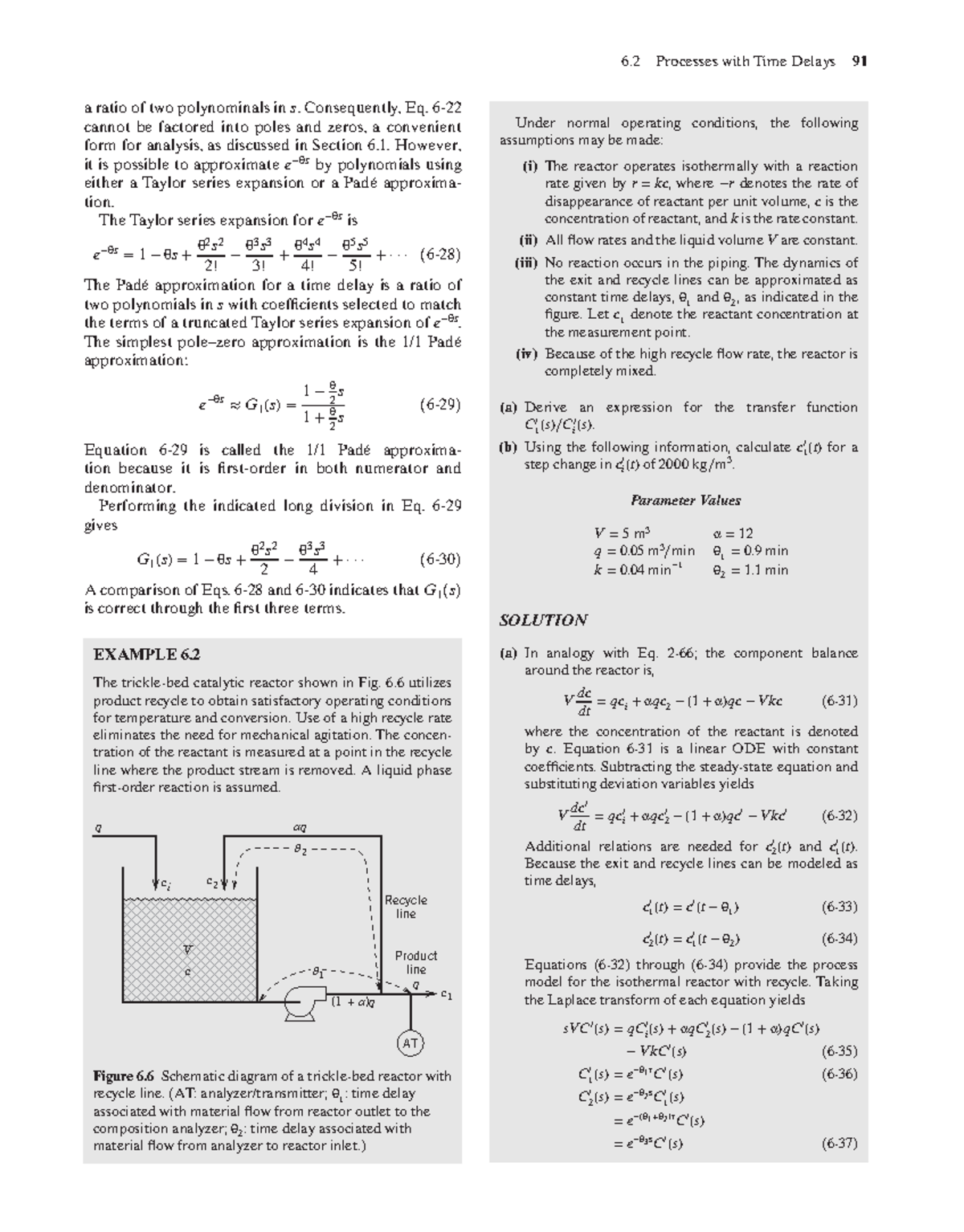 6.2 Padé Approximation and Transfer Functions in Process Dynamics - Studocu